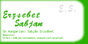 erzsebet sabjan business card