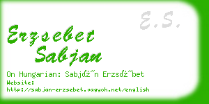 erzsebet sabjan business card